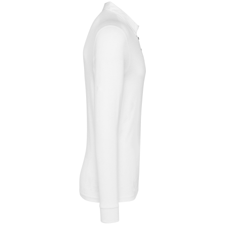 Polo Jersey Manches Longues Homme Blanc Kariban – vue 3