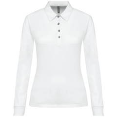 Polo Jersey Manches Longues Femme Blanc – Kariban