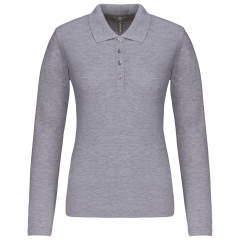 Polo piqué manches longues femme Kariban – Gris Oxford