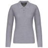 Polo piqué manches longues femme Kariban – Gris Oxford