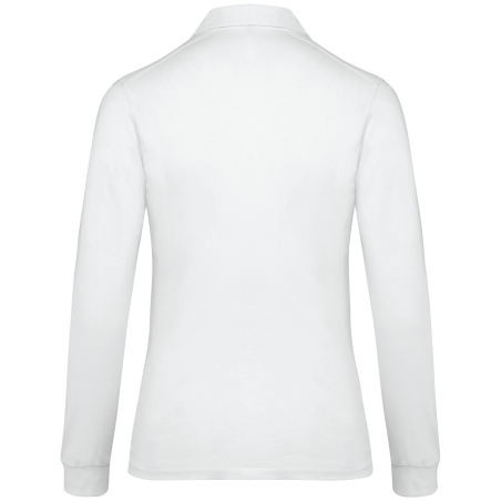 Polo Jersey Manches Longues Femme Blanc – Kariban – vue 2
