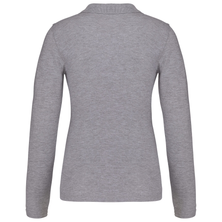 Polo piqué manches longues femme Kariban – Gris Oxford – vue 2