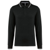 Polo maille piquée manches longues homme Noir – Kariban