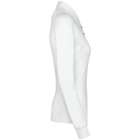 Polo Jersey Manches Longues Femme Blanc – Kariban – vue 3