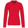 Polo Piqué Manches Longues Femme Rouge – Kariban