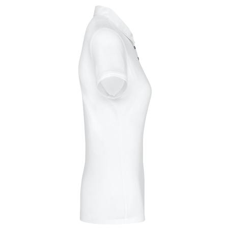Polo Jersey Manches Courtes Femme Blanc Kariban – vue 3