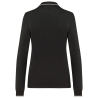 Polo maille piquée manches longues femme Noir / Gris clair / Blanc – Kariban – vue 2