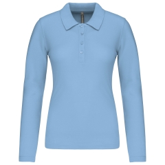 Polo piqué manches longues femme Ciel – Kariban