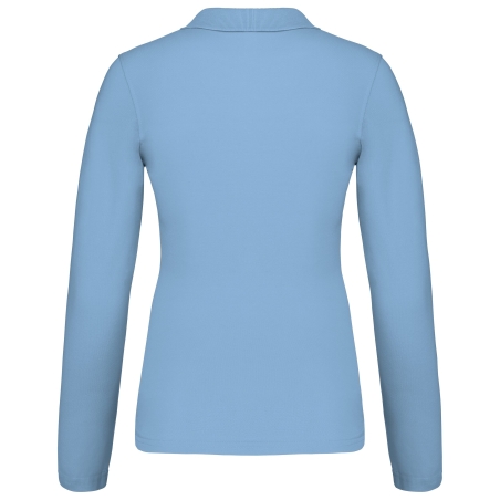 Polo piqué manches longues femme Ciel – Kariban – vue 2