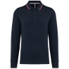 Polo maille piquée manches longues homme Marine / Rouge / Blanc – Kariban