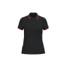 Polo femme manches courtes liserés contrastés noir/rouge Kariban