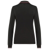 Polo maille piquée manches longues femme Noir / Rouge / Blanc – Kariban – vue 2