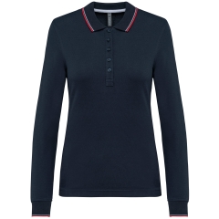 Polo Maille Piquée Manches Longues Femme Blanc Kariban
