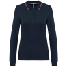 Polo Maille Piquée Manches Longues Femme Blanc Kariban