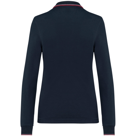 Polo Maille Piquée Manches Longues Femme Blanc Kariban – vue 2
