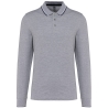 Polo maille piquée manches longues homme Gris Oxford / Marine / Blanc – Kariban