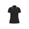 Polo femme manches courtes liserés contrastés noir/jaune Kariban