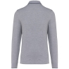 Polo maille piquée manches longues homme Gris Oxford / Marine / Blanc – Kariban – vue 2