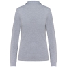 Polo maille piquée manches longues femme Gris Oxford / Marine / Blanc – Kariban – vue 2