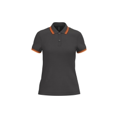 Polo femme manches courtes liserés contrastés Orange – Kariban