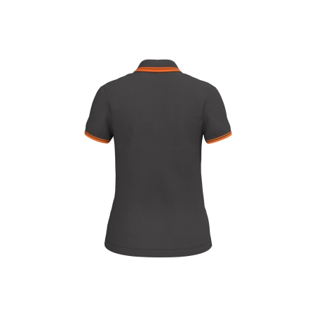 Polo femme manches courtes liserés contrastés Orange – Kariban – vue 2