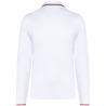 Polo maille piquée manches longues homme Blanc / Marine / Rouge – Kariban – vue 2