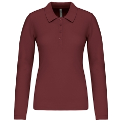 Polo piqué manches longues femme Bordeaux – Kariban