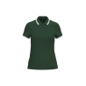 Polo Femme Manches Courtes Liserés Contrastés Vert forêt / Blanc Kariban