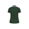 Polo Femme Manches Courtes Liserés Contrastés Vert forêt / Blanc Kariban – vue 2