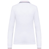 Polo maille piquée manches longues femme Blanc / Marine / Rouge Kariban – vue 2