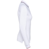 Polo maille piquée manches longues femme Blanc / Marine / Rouge Kariban – vue 3