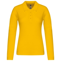 Polo Piqué Manches Longues Femme Jaune – Kariban