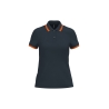 Polo Femme Manches Courtes Liserés Contrastés Marine/Orange Kariban