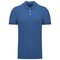 Polo piqué manches courtes homme Bleu Kariban – 200 g/m²