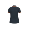 Polo Femme Manches Courtes Liserés Contrastés Marine/Orange Kariban – vue 2