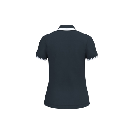 Polo Femme Manches Courtes Liserés Contrastés Marine / Blanc Kariban – vue 2