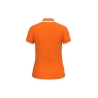 Polo Femme Manches Courtes Liserés Contrastés Orange / Blanc Kariban – vue 2