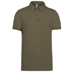 Polo Jersey Manches Courtes Homme Vert Kaki – Kariban