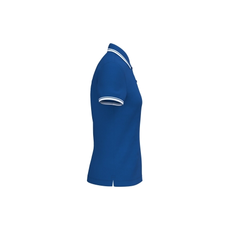 Polo Femme Manches Courtes Liserés Contrastés Bleu royal / Blanc Kariban – vue 3