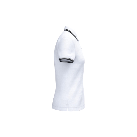 Polo femme manches courtes liserés contrastés Noir – Kariban – vue 3