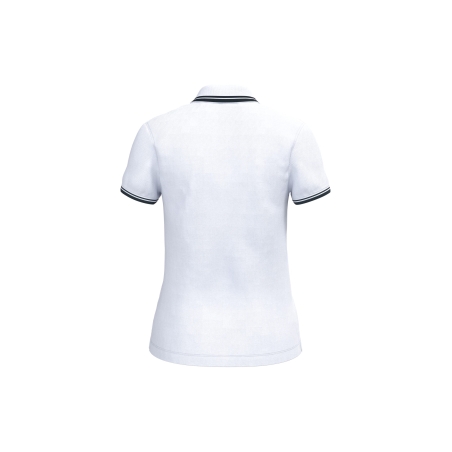 Polo Femme Manches Courtes Liserés Contrastés Blanc/Marine Kariban – vue 2