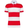 Polo Rugby Rayé Manches Courtes Rouge / Blanc rayé Kariban – Unisexe