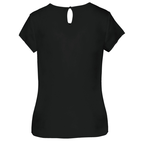 Blouse crêpe manches courtes femme Kariban – Noir – vue 2