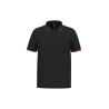 Polo Homme Noir Liserés Rouges Contrastés Kariban