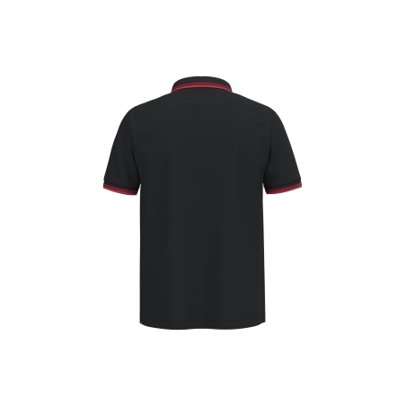 Polo Homme Noir Liserés Rouges Contrastés Kariban – vue 2