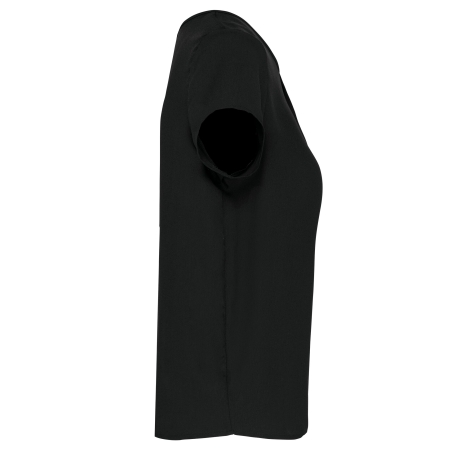 Blouse crêpe manches courtes femme Kariban – Noir – vue 3