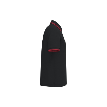 Polo Homme Noir Liserés Rouges Contrastés Kariban – vue 3