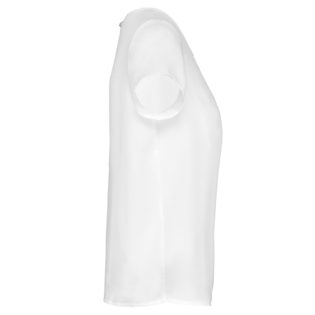 Blouse crêpe manches courtes femme Blanc Kariban – vue 3
