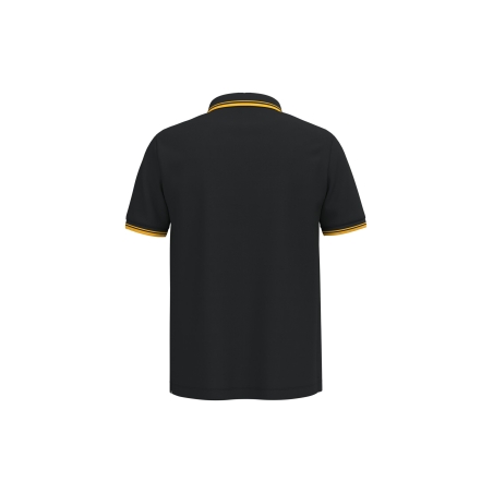 Polo Homme Noir Liserés Jaunes Manches Courtes Kariban – vue 2