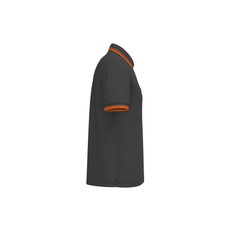 Polo Homme Liserés Contrastés Orange Kariban – Coton Peigné – vue 3
